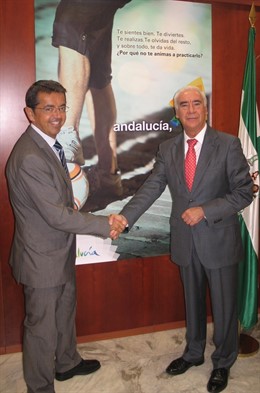 El Directro De La RTVA, Pablo Carrasco, Y El Consejero De Turismo, Luciano Alons