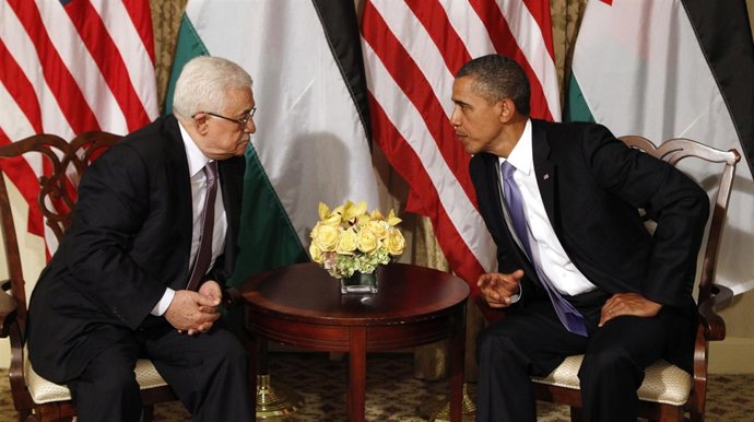 El Presidente De EEUU, Barack Obama, Y El De La Autoridad Palestina, Abbas