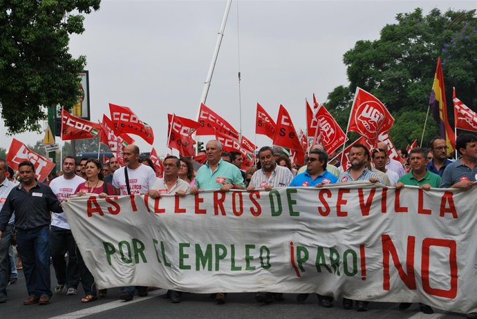 Manifestación De Astilleros De Sevilla
