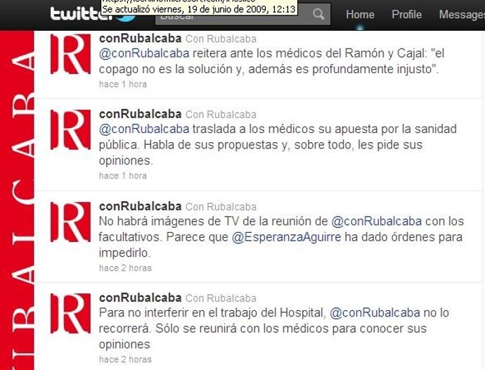 Mensajes En Twitter Del Equipo De Rubalcaba