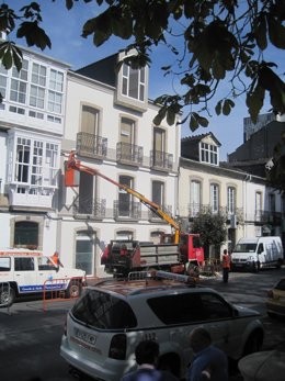 Fachada De La Fundación Fraga Después De Sufrir Un Atentado