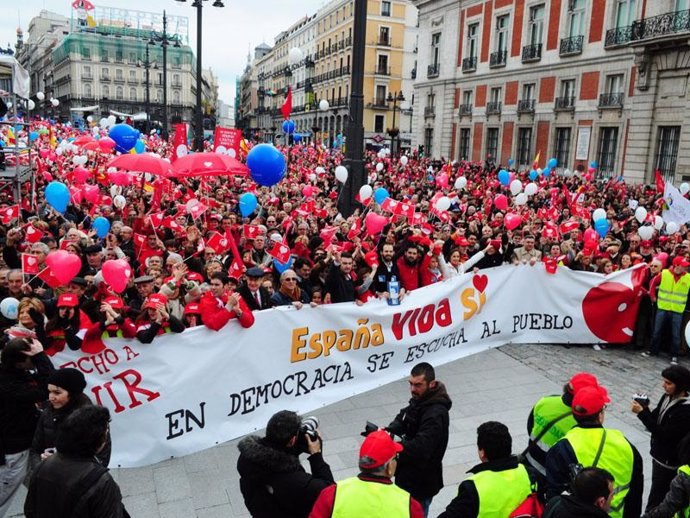 Manifestación contra la Ley del Aborto