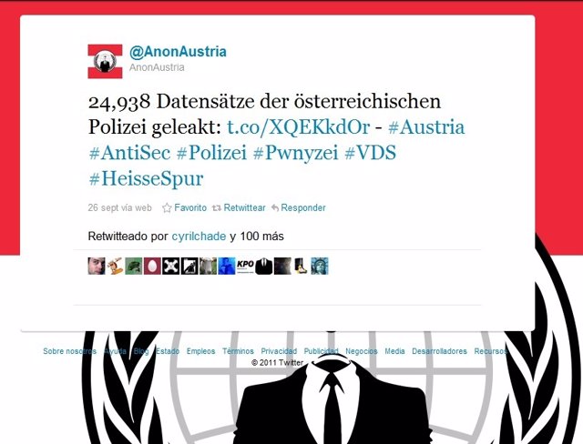 'Tuit' De Anonaustria Ataque Policía