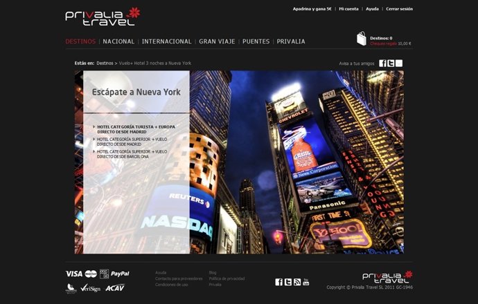 Servicio De Venta De Viajes 'On Line' De Privalia