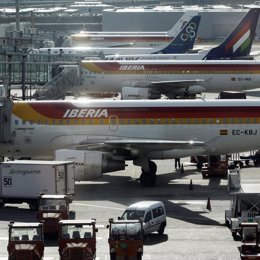 Aviones de aerolínea Iberia