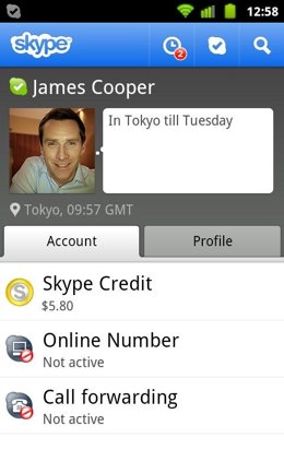 Skype 2.5 Para Android
