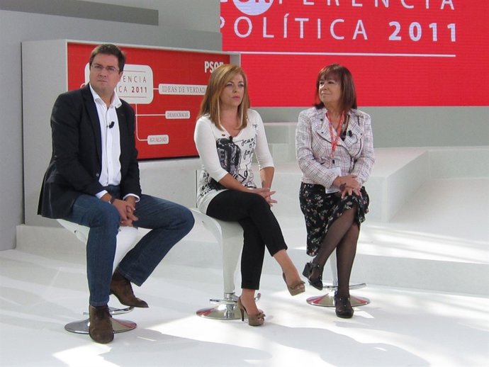 Óscar López, Elena Valenciano Y Cristina Narbona, Del PSOE