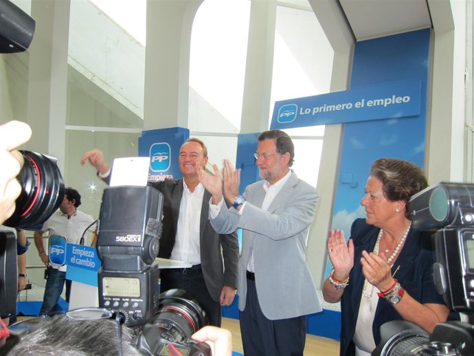 Fabra, Rajoy Y Barberá, Antes De Dar Sus Discursos