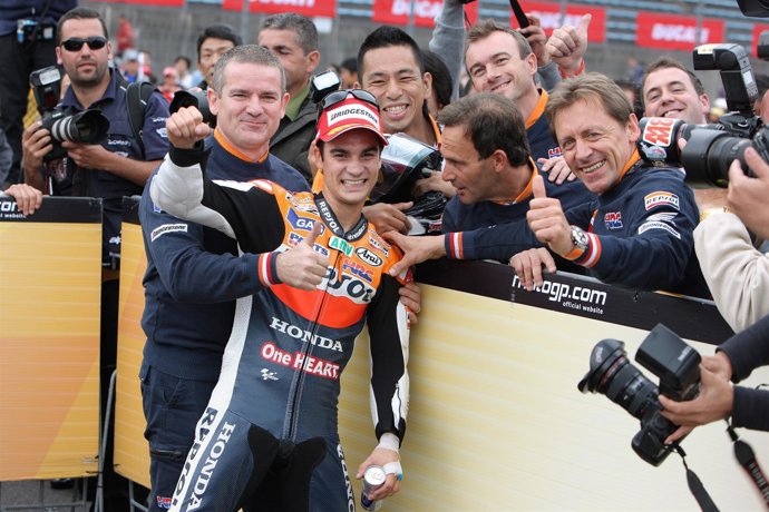 Dani Pedrosa Celebra El Triunfo En Motegi