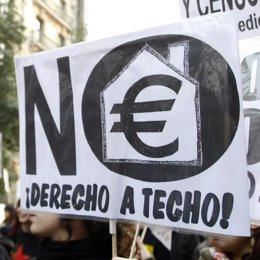 manifestacion vivienda digna pancarta