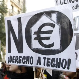 manifestacion vivienda digna pancarta
