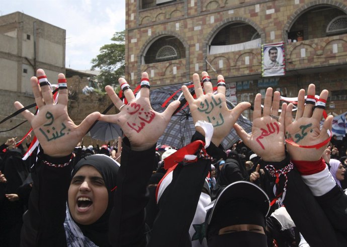 Manifestación Contra Salé En Yemen