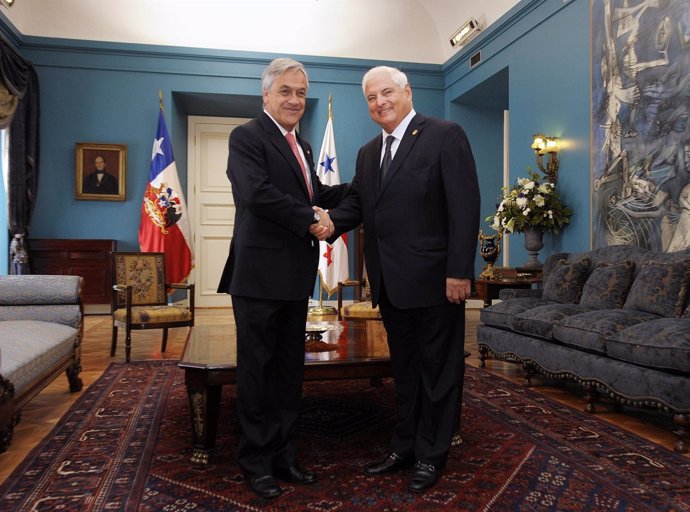 Sebastián Piñera Y Ricardo Martinelli En Chile