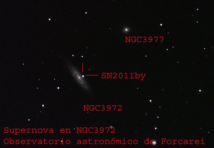 Imagen De La Supernova Fotografía Por El Observatorio De Forecarei (Pontevedra).