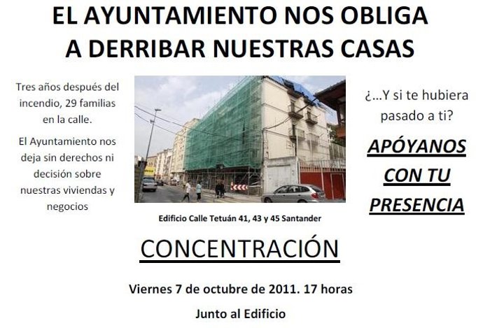 Cartel De La Concentración Del 15M En Contra Del Desalojo De Un Edificio