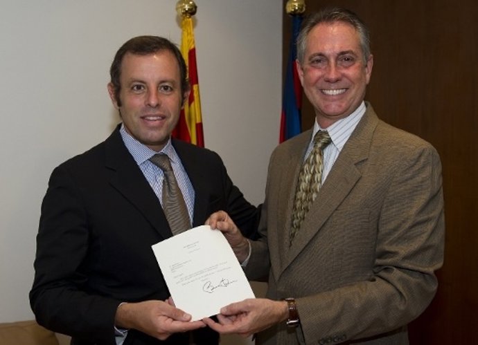 El Presidente Rosell Con El Cónsul De Estados Unidos En España