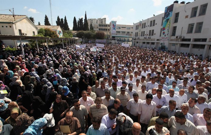 Manifestación De Profesores Contra La ONU En La Franja De Gaza
