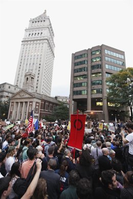 Manifestación En  Wall Street (Nueva York)