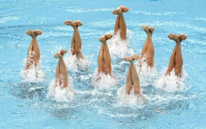 El equipo español de natación sincronizada en las Olimpiadas