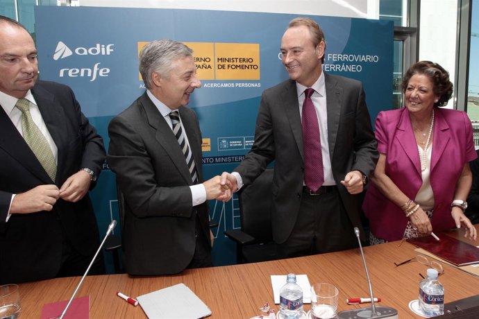 . Alberto Fabra, Rita Barberá Y Ministro José Blanco Presentan 