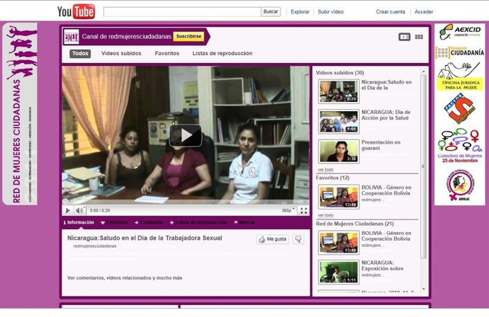 Canal De La Red De Mujeres Ciudadanas En Youtube