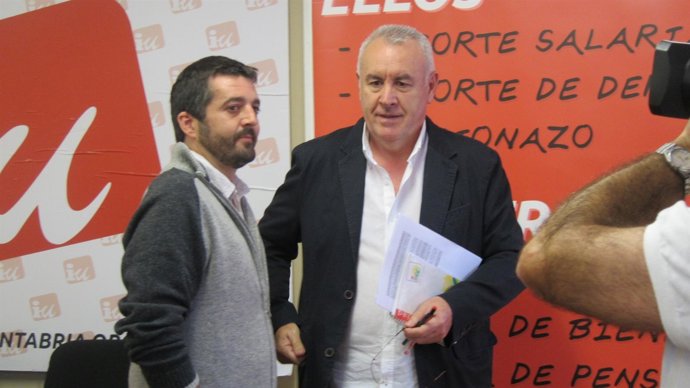 Cayo Lara Y Jorge Crespo, En La Sede De IU