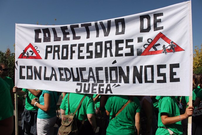 Manifestación de profesores contra los recortes