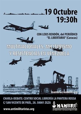 Cartel Conferencia Periodista Venezonalo En Zaragoza