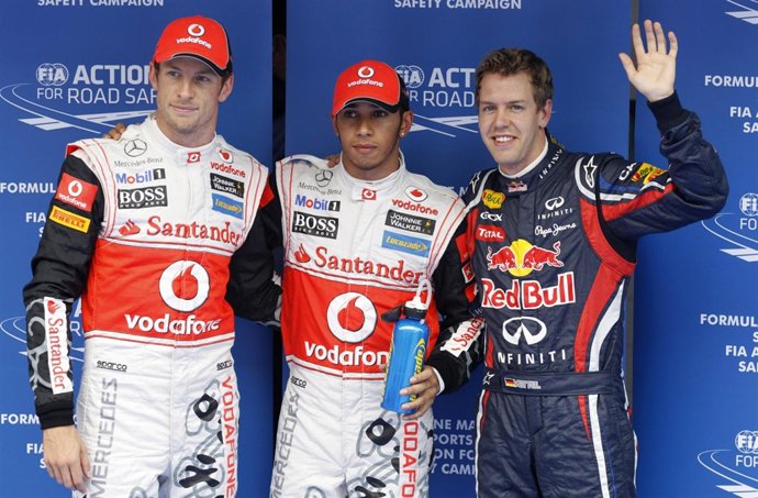 Button, Vettel Y Hamilton En Corea