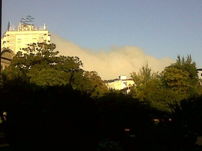 El Humo Del Incendio De Campañó Es Visible Desde El Centro De Pontevedra