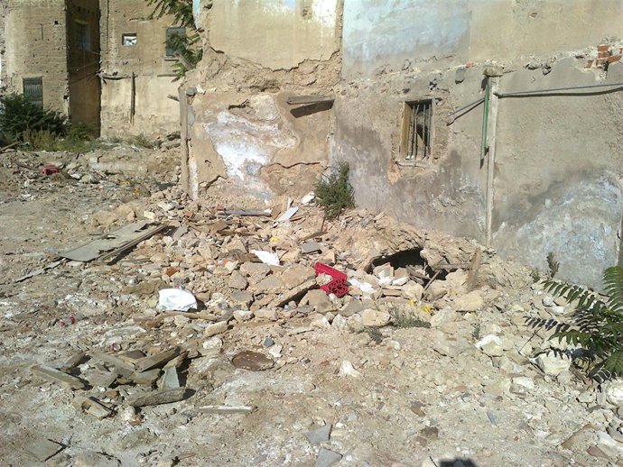 Un Solar, Fruto De Un Edificio Demolido, En Calatayud