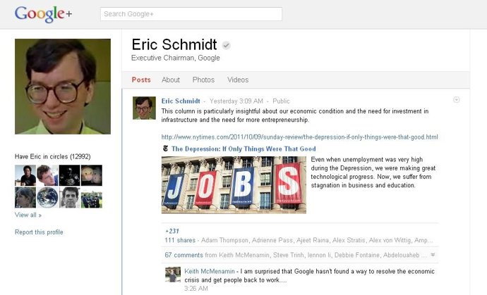 Cuenta De Eric Schmidt En Google+