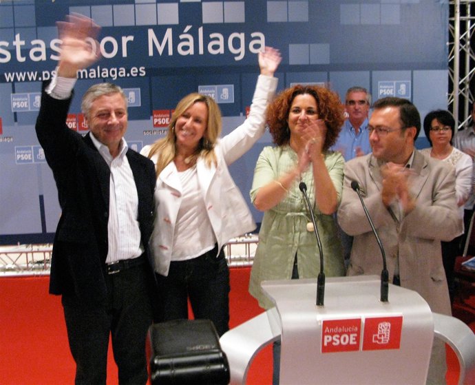José Blanco, Trinidad Jiménez, Pilar Serrano Y Miguel Angel Heredia PSOE