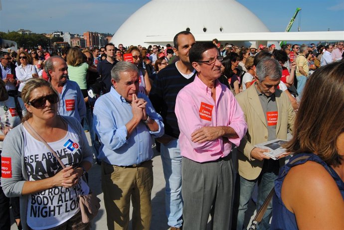 Llamazares, En La Manifestación De Apoyo Al Niemeyer