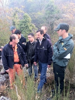 El Consejero De Presidencia , Florentino Alonso Piñón, Visita Los Incendios 