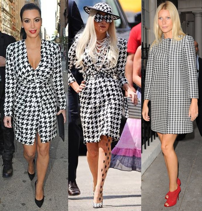 Montaje De Kim Kardashian, Lady Gaga Y Gwyneth Paltrow Luciendo Pata De Gallo 