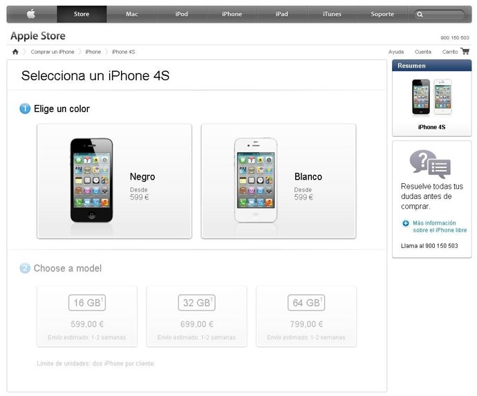 Página Web De Apple Con El Iphone 4S Por Apple 