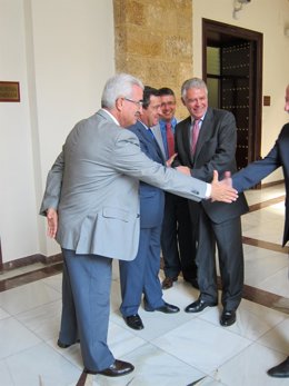 Francisco Menacho, José Loaiza Y Jiménez Barrios En Una Acto Del Consorcio 1812