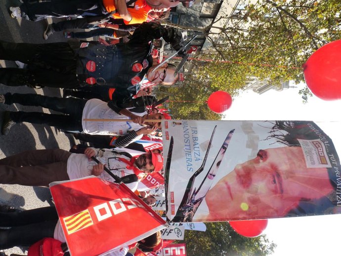 Delegación De Los Sindicalistas De CCOO De Las Islas En La Manifestación.