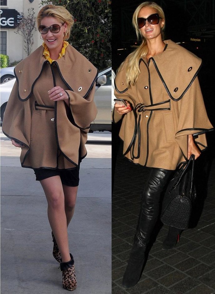 Montaje De Paris Hilton Y Katherine Heigl Con El Mismo Abrigo 