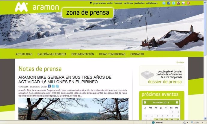 Página Web Del Grupo Aramón