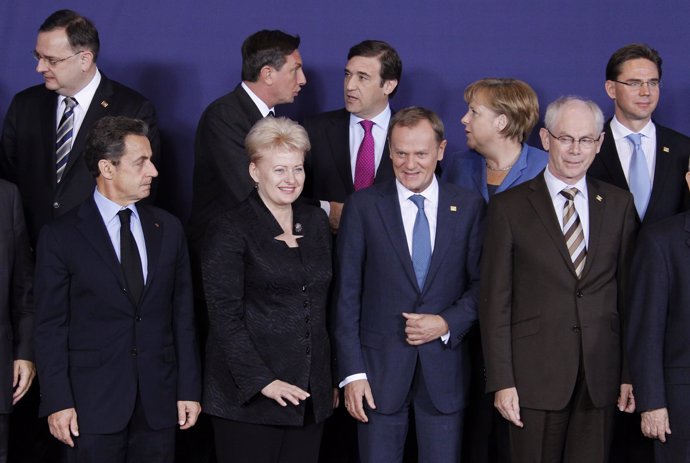 Herman Van Rompuy, Y Los Mandatarios De Francia Y Alemania, Sarkozy Y Merkel