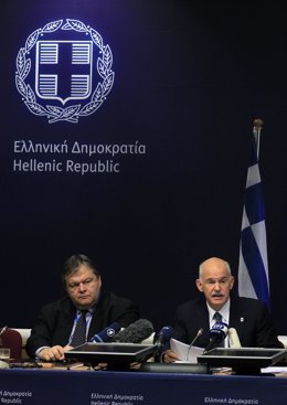 Venizelos Y Papandreu (Grecia) En La Cumbre De Bruselas