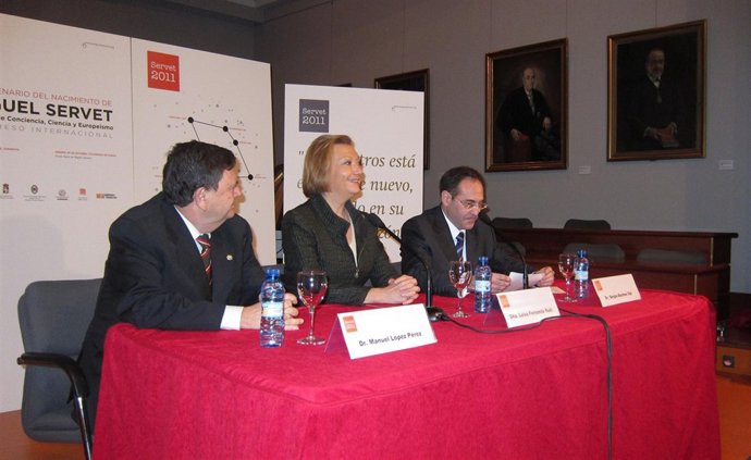 López, Rudi Y Baches En La Inauguración Del Congreso En El Museo De Zaragoza