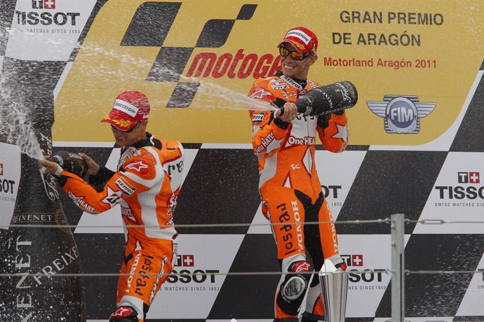 Stoner Y Pedrosa En El Podio