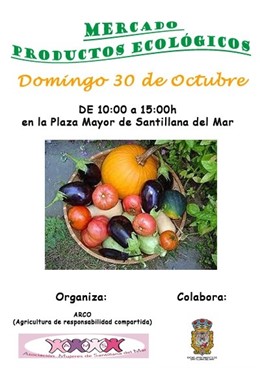 Cartel De Mercado De Productos Ecológicos De Santillana Del Mar