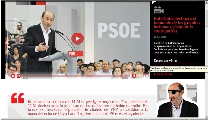 Imagen Del Hackeo En La Página Web De Rubalcaba