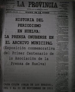 Cartel De La Exposición De La Prensa En Huelva