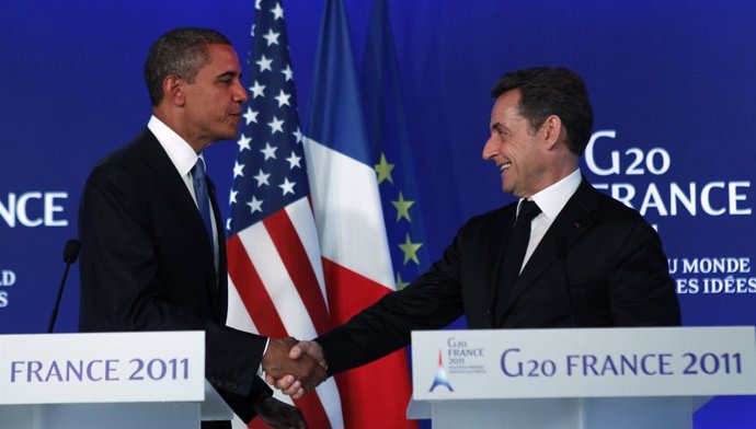 Obama (EEUU) Y Sarkozy (Francia) En La Cumbre De Cannes