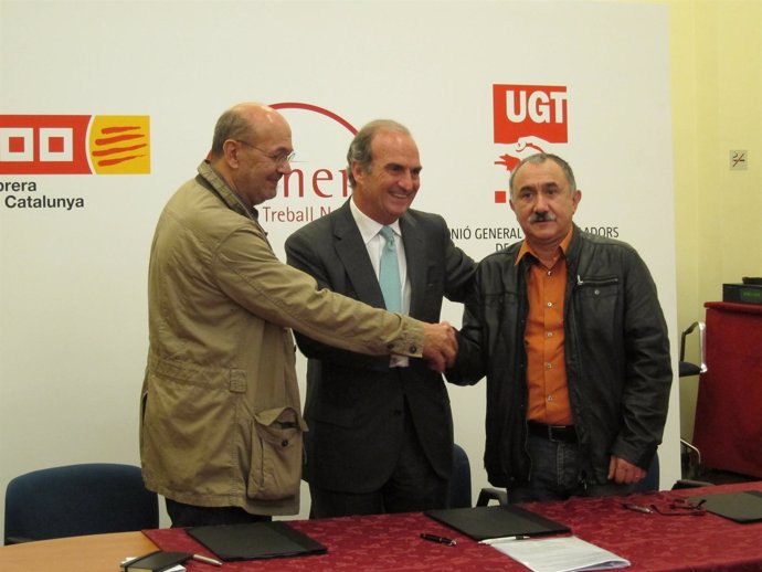 Gallego (CC.OO.), Gay De Montellà (Fomento) Y Álvarez (UGT)